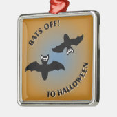 ハロウィーンこうもりオレンジブルー メタルオーナメント (左)