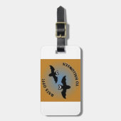 ハロウィーンこうもりオレンジブルー ラゲッジタグ (正面縦)