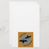 ハロウィーンこうもりオレンジブルー 便箋 (正面/裏面)