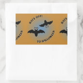 ハロウィーンこうもりオレンジブルー 長方形シール (バッグ)