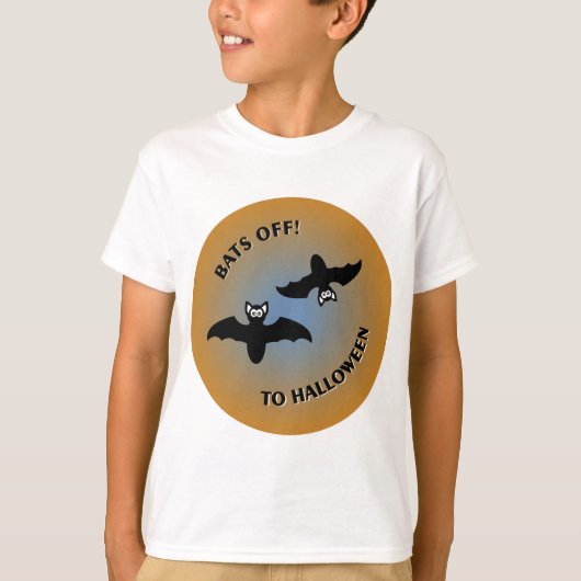 ハロウィーンこうもりオレンジブルー Tシャツ (正面)