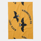 ハロウィーンこうもりオレンジ キッチンタオル (縦)