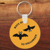 ハロウィーンこうもりオレンジ キーホルダー (正面)
