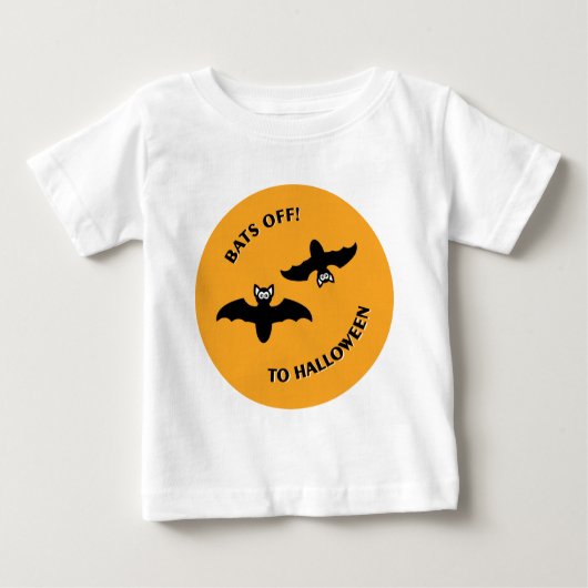 ハロウィーンこうもりオレンジ ベビーTシャツ (正面)