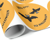 ハロウィーンこうもりオレンジ ラッピングペーパー (ロールコーナー)