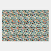 ハロウィーンこうもりカボチャと花 ラッピングペーパーシート (正面2)