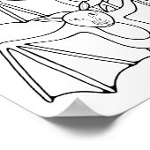 ハロウィーンこうもりカラーリングページアート ポスター (角)