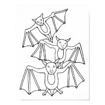 ハロウィーンこうもりカラーリングページアート