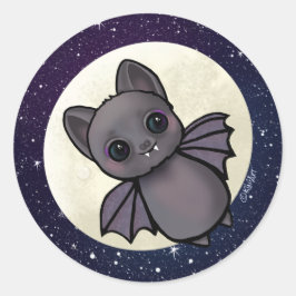 ハロウィーンこうもりキニアート ラウンドシール