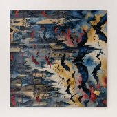 ハロウィーンこうもりグアッシュジグソーパズル ジグソーパズル (横)