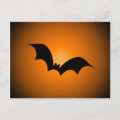 ハロウィーンこうもりシルエットオレンジスカイ ポストカード (正面)