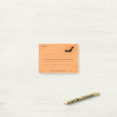 ハロウィーンこうもりシルエットオーバーオレンジ – 裏打ち ポストイット (デスク上)