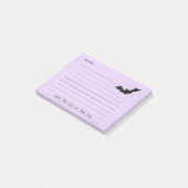 ハロウィーンこうもりシルエットオーバー紫 – 裏地付き ポストイット (アングル)