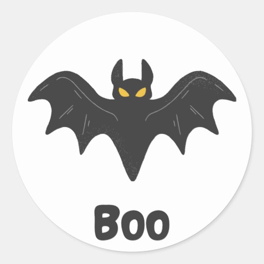 ハロウィーンこうもりシール ラウンドシール (正面)