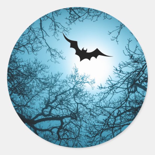 ハロウィーンこうもりダークナイトのカスタマイズ ラウンドシール (正面)