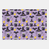 ハロウィーンこうもりハットカルドンスカルブルーム ラッピングペーパーシート (正面2)