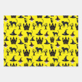 ハロウィーンこうもりハットカルドンスカルブルーム ラッピングペーパーシート (正面)