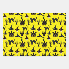 ハロウィーンこうもりハットカルドンスカルブルーム ラッピングペーパーシート