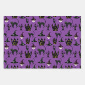 ハロウィーンこうもりハットカルドンスカルブルーム ラッピングペーパーシート (正面)