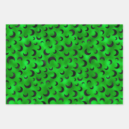 ハロウィーンこうもりハーフモーン&カボチャ ラッピングペーパーシート