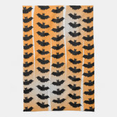 ハロウィーンこうもりパターン キッチンタオル (縦)