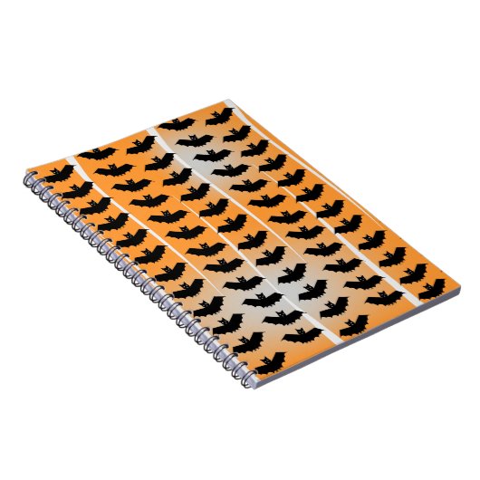 ハロウィーンこうもりパターン ノートブック (右側)