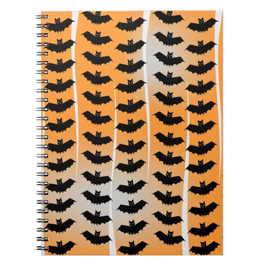 ハロウィーンこうもりパターン ノートブック (正面)