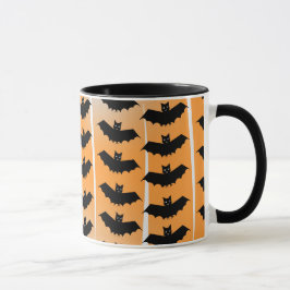 ハロウィーンこうもりパターン マグカップ