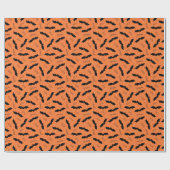 ハロウィーンこうもりパターン ラッピングペーパー (フラット)