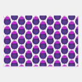 ハロウィーンこうもりパープル ラッピングペーパーシート (正面2)