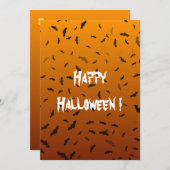 ハロウィーンこうもりフラットカード (正面/裏面)