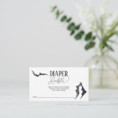 ハロウィーンこうもりベビーシャワーおむつラッフル エンクロージャーカード (スタンド正面)