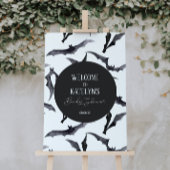 ハロウィーンこうもりベビーシャワー歓迎サイン ポスター