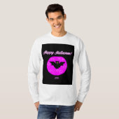 ハロウィーンこうもりメンズ長袖シャツ Tシャツ (正面フル)