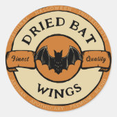 ハロウィーンこうもりラベル ラウンドシール (正面)