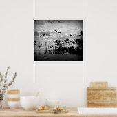 ハロウィーンこうもり不気味 – シーン ポスター (キッチン)