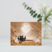 ハロウィーンこうもり猫 ポストカード (スタンド正面)