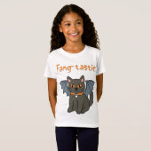 ハロウィーンこうもり猫 Tシャツ (正面フル)