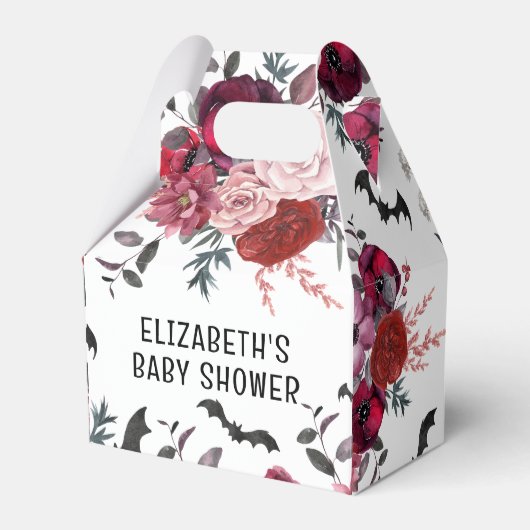 ハロウィーンこうもり花赤ちゃんシャワー フェイバーボックス (正面サイド)