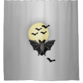 ハロウィーンこうもり シャワーカーテン (正面)
