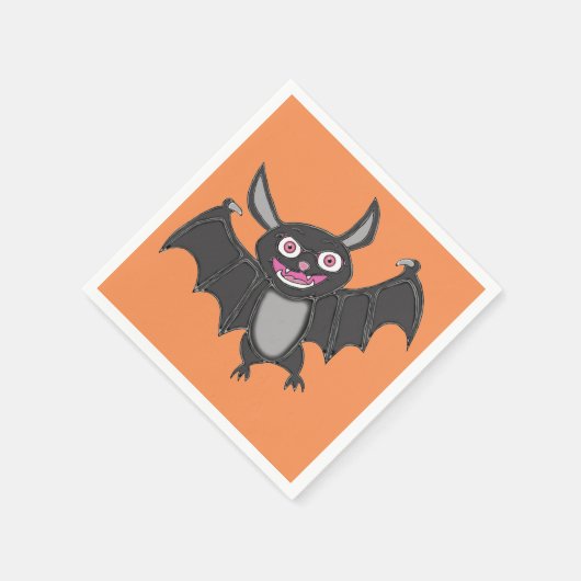 ハロウィーンこうもり スタンダードカクテルナプキン (角)