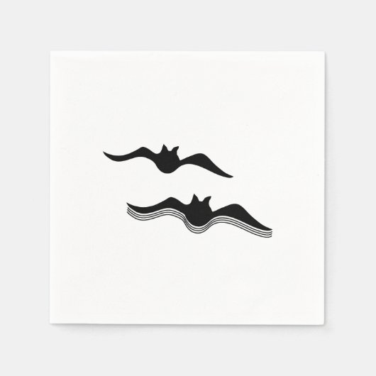 ハロウィーンこうもり、ブラック スタンダードカクテルナプキン (正面)