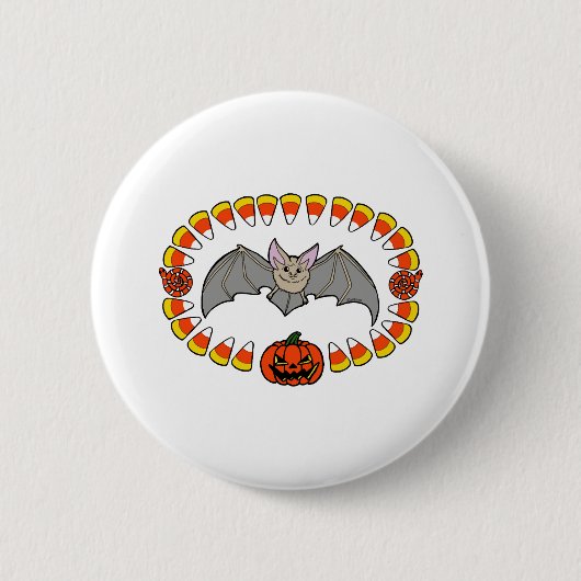 ハロウィーンこうもり 缶バッジ (正面)
