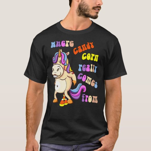 ハロウィーンここでキャンディーコーン来本当にアドルから Tシャツ (正面)