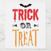 ハロウィーンことわざ、トリックまたはトリートハローウィンパーティ ワインラベル (シングルラベル)