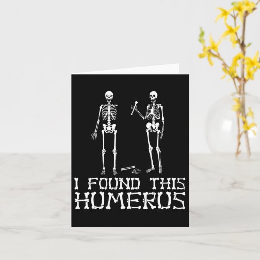 ハロウィーンこのハメロスの骨格を見ユーモアのあるつけた カード (黄色い花)