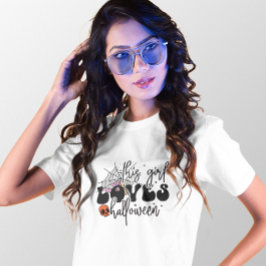 ハロウィーンこの女の子はハロウィーンのクモの巣が大好き Tシャツ