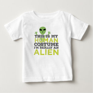 ハロウィーンこれは私の人間の衣装は本当にエイリアン ベビーTシャツ