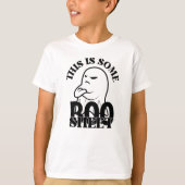 ハロウィーンこれはBooシート、おもしろい幽霊 Tシャツ (正面)
