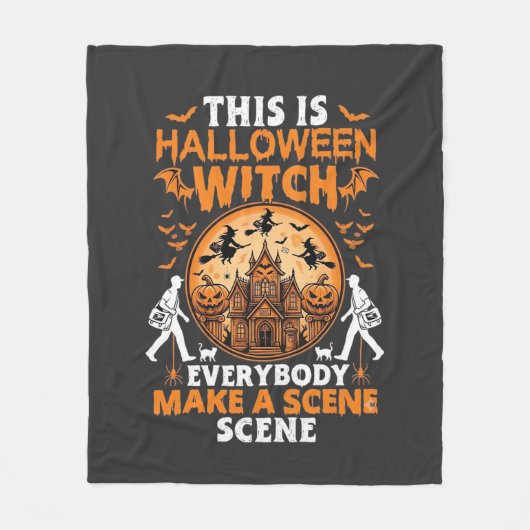 ハロウィーンだ フリースブランケット (正面)